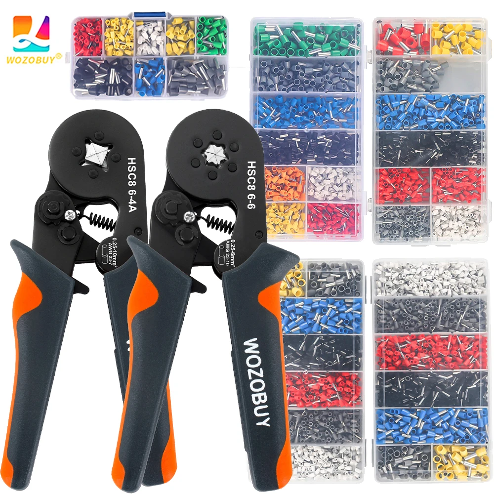 Ferrule Crimping Tool HSC8 6-4/6-6 Electrical Crimper Plier For Wire End Crimp Tube Terminals Electrical Circuit Repair