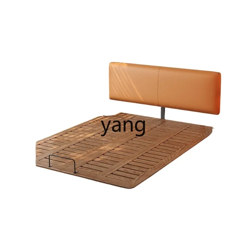 

LH suspension bed row skeleton small apartment floor bed flush edge ultra-thin solid wood bed double