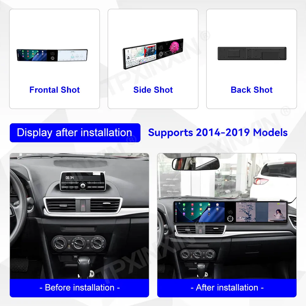 Dual Screen Interaction Android Auto For Mazda Axela 2014~2019 Multimedia GPS Navigation Car Radio Stereo Receiver IPS Head Unit