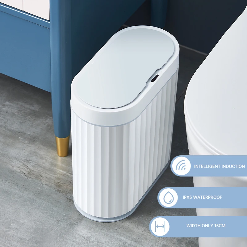 7/9L Smart Sensor Trash Can For Kitchen Garbage Tin For Bathroom Light Luxury Electric Family Living Room Cracks Trash Bin