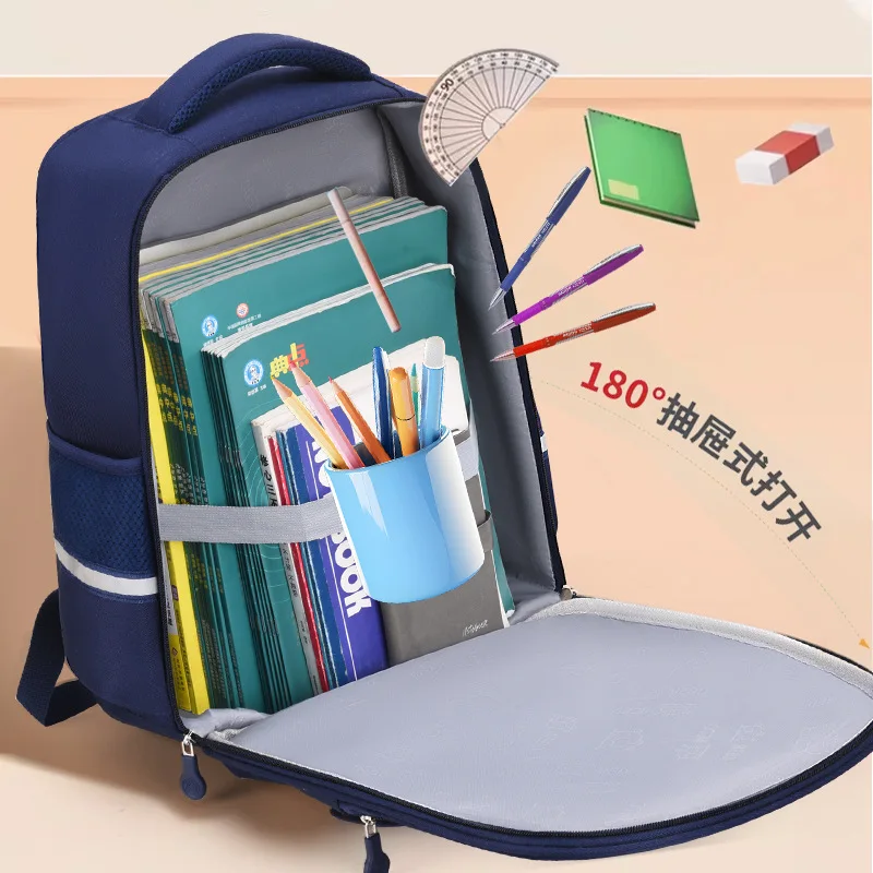 Lightweight Waterproof Kids School Backpack for Boys School Bag Grade 3-6 Large Capacity Casual Travel Shoulder Bag for Students