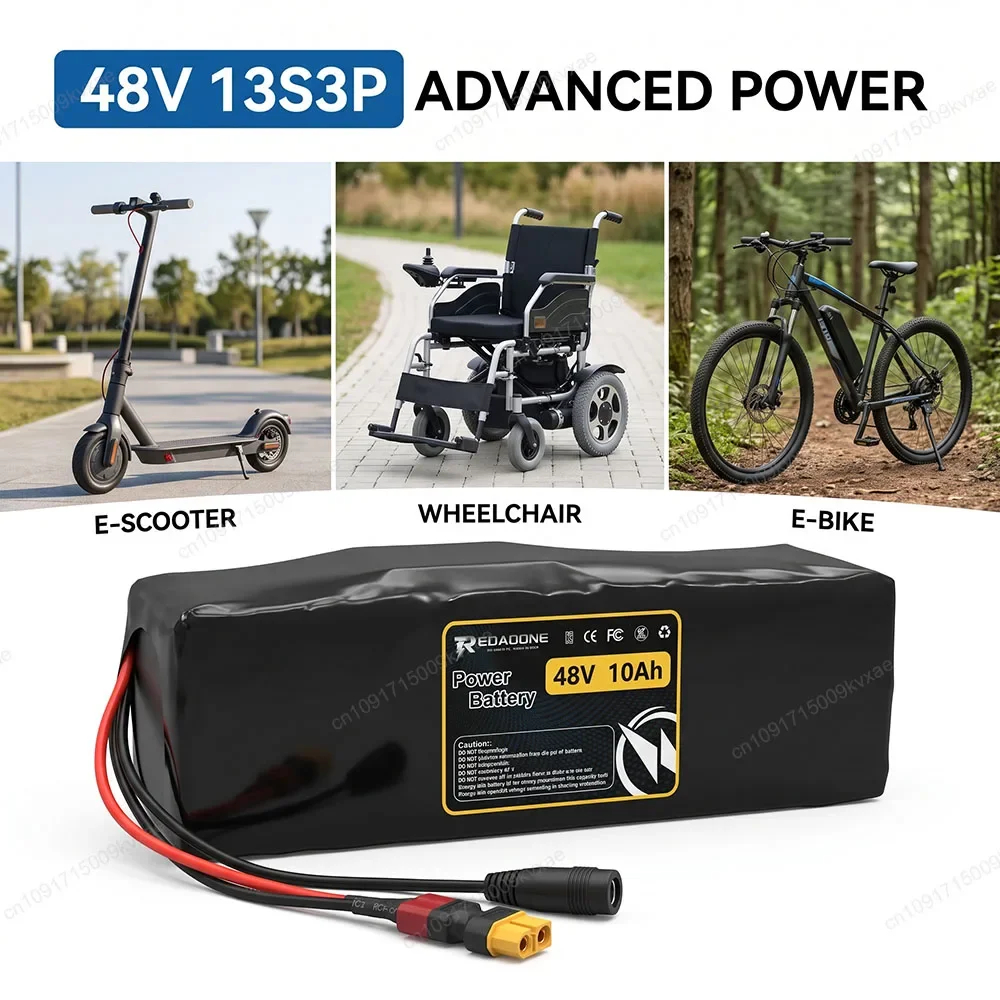 Customizable 13S3P 48V 10Ah Li-ion Battery 10000mAh for E-Scooter Electric Bike Motorcycle 250W 500W 1000W Motor Backup Power