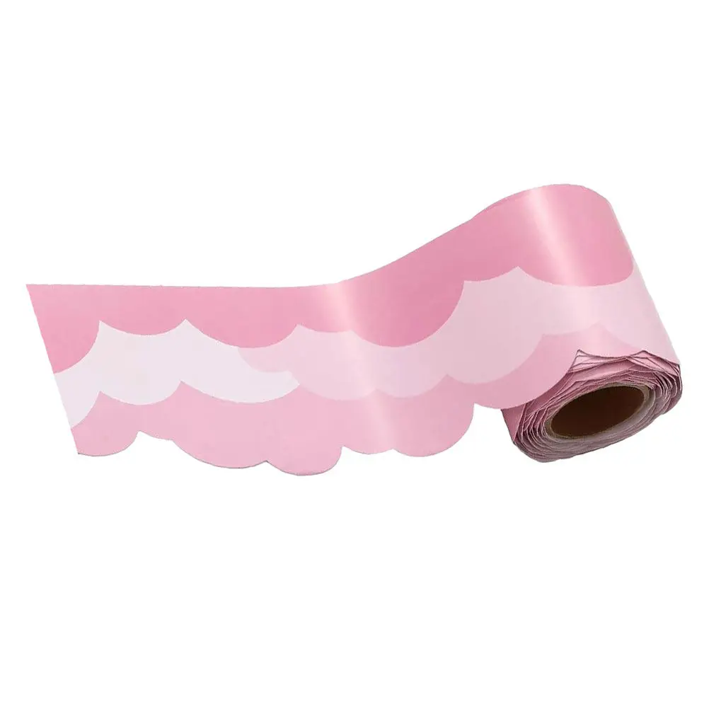 Chalkboard Border Sticker Rolled Cloud Shaped Bulletin Board Border Decal Classroom Wall Decoration Bulletin Accessory