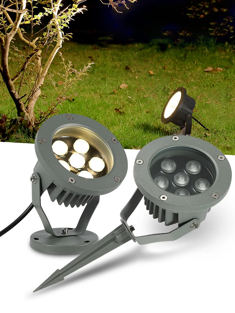 LED Garden Decoration 12W 24W Outdoor Spike Lawn Lamp Waterproof 30 Degree Spotlight Landscape Lighting AC110V 220V DC24V