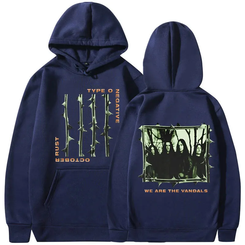 Bluza z kapturem typu O Negative October Rust Gothic Metal Rock Band Bluza męska Vintage Hip Hop Oversized Bluzy z długim rękawem Unisex