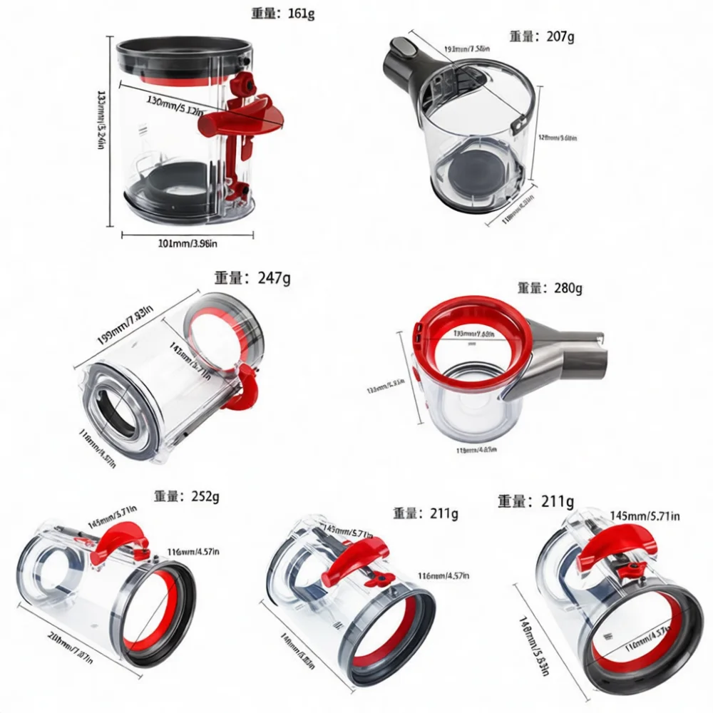 Vacuum Cleaner Dust Container Parts For Dyson V7 V8 V10 V11 V12 Replacement Dirt Cup Bin Household Sweeper Cleaning Accessorie