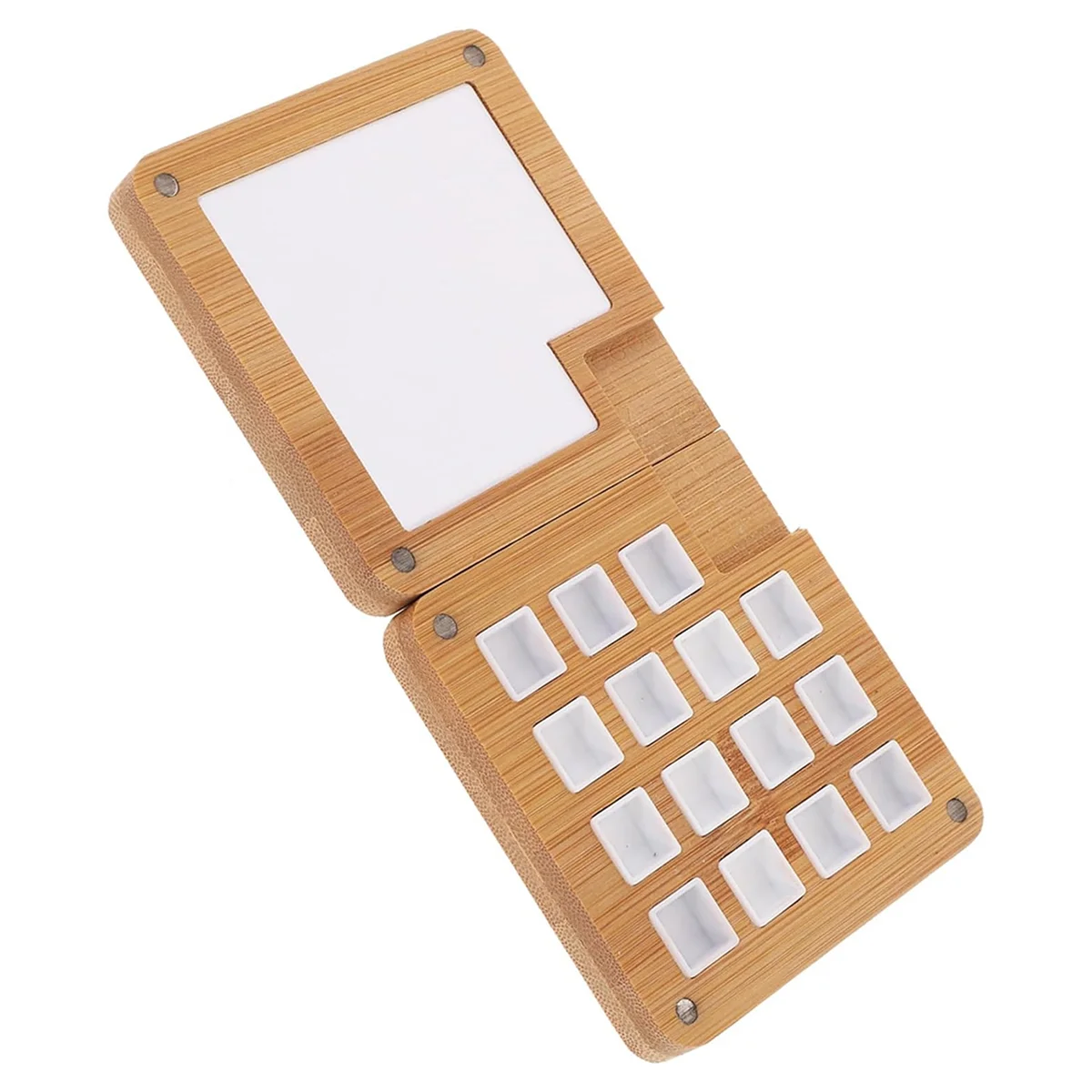 A589Z Scatola da 2 pezzi Scatola di vernice Tavolozza di vernice in legno Vassoio per pallet di vernice Custodia per pigmenti fai da te Mini tavolozza per acquerello Acquerello