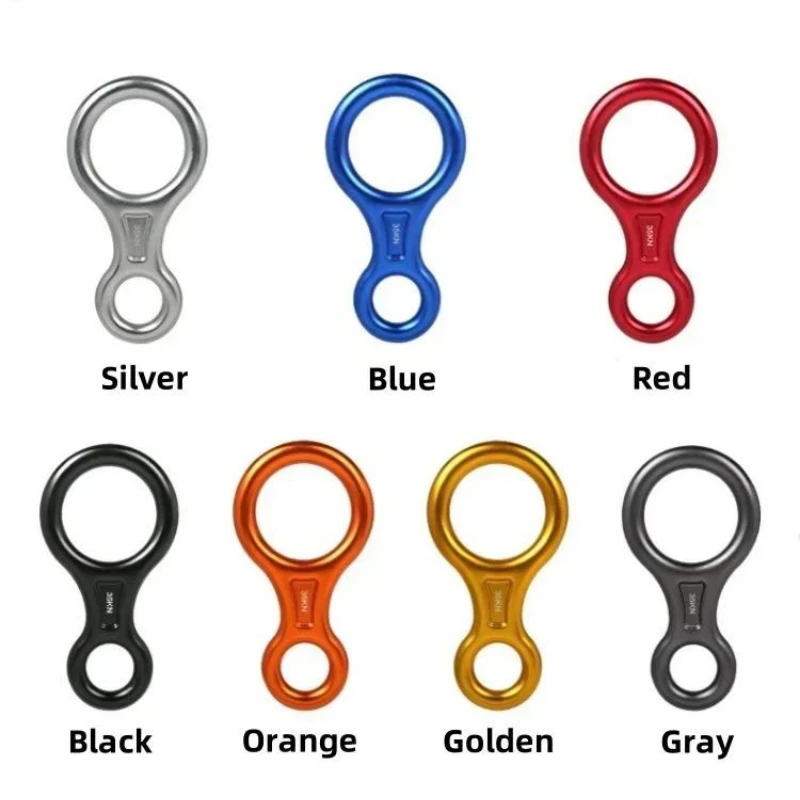 

35KN 8-Shape Descender Ring, 4pcs Professional Lightweight Abseiling Device for Outdoor Rock Climbing Rappelling