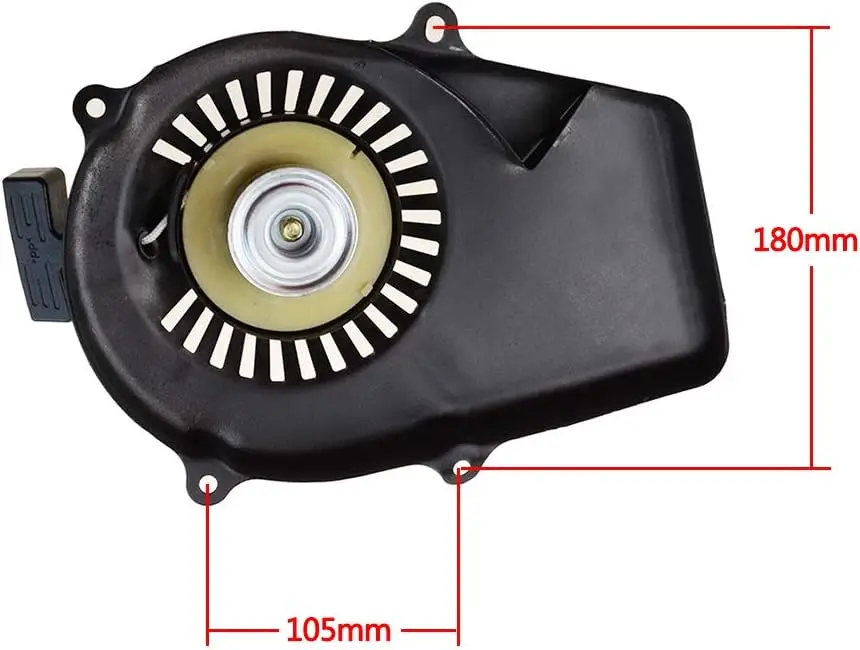 2-Stroke Pull Start Starter Black Recoil Starter Assembly Replacement for ET650 ET950 Lawn Mower Motor Engine Generator