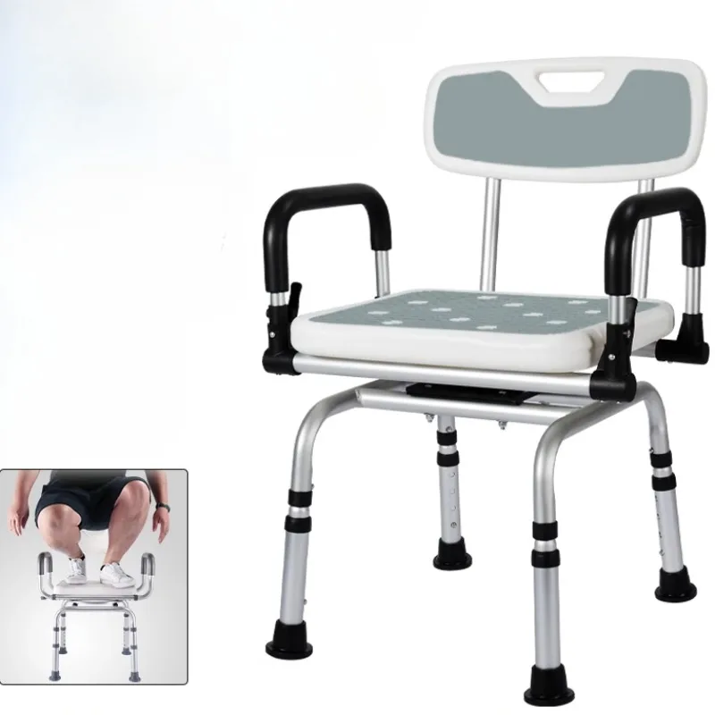 Rotatable Elderly Bathroom Shower Chair Foldable Stroke Hemiplegia Toilet Shower Stool Bathroom Furniture Non Slip Shower Bench