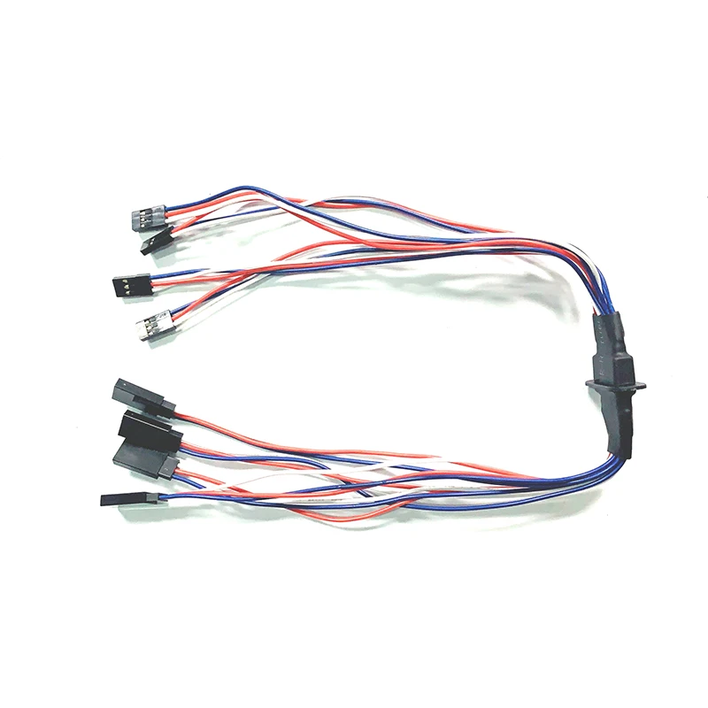 MPX 8 Pins Flange Mounted Male Female Multi Wire Dual Triple quadruple 2/3/4 Servo Extension Wire Harness 20awg for RC Plane