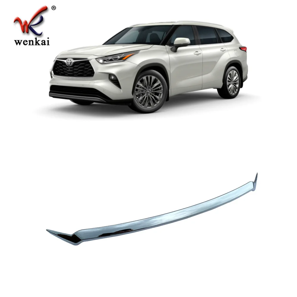 For Toyota Highlander XU70 2021 2022 ABS Chrome Front Hood Bonnet Grill Grille Bumper Lip Mesh Trim Cover Molding