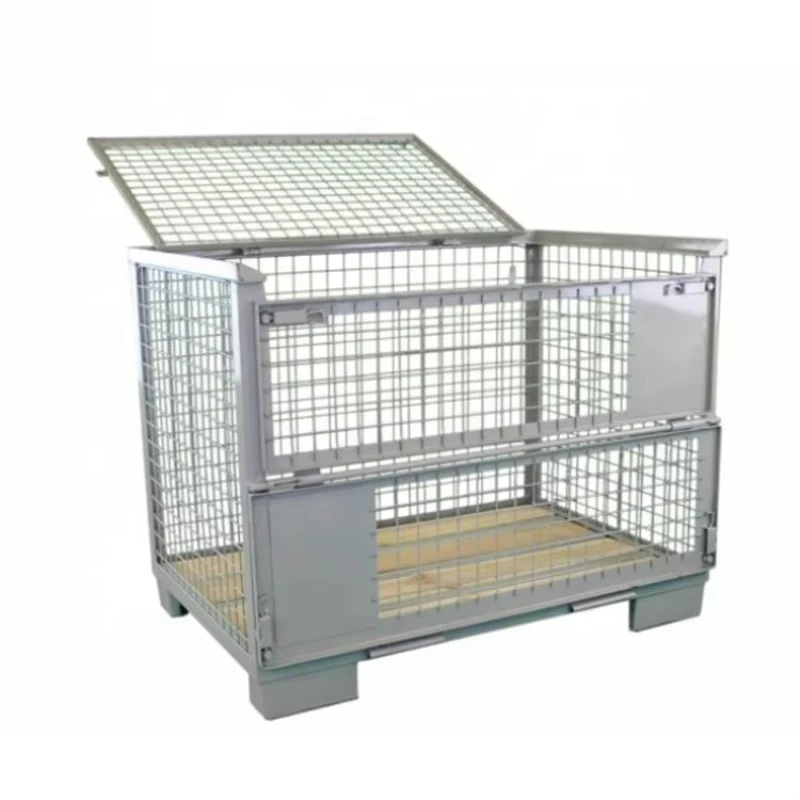 Industrial material handling and storage stacking with cover stable and lockable
