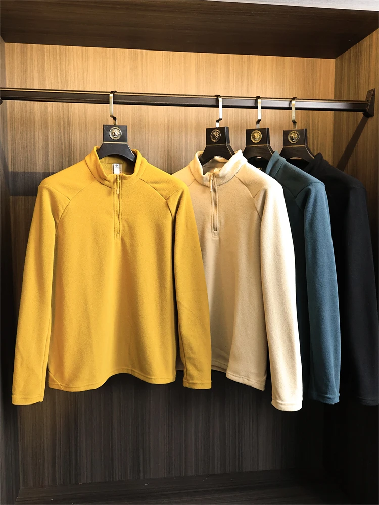 

Thickened Fleece Long Sleeve Hoodie Zipper Design Warm Casual Style Polyester Fiber Autumn Winter Men's Sweatshirt