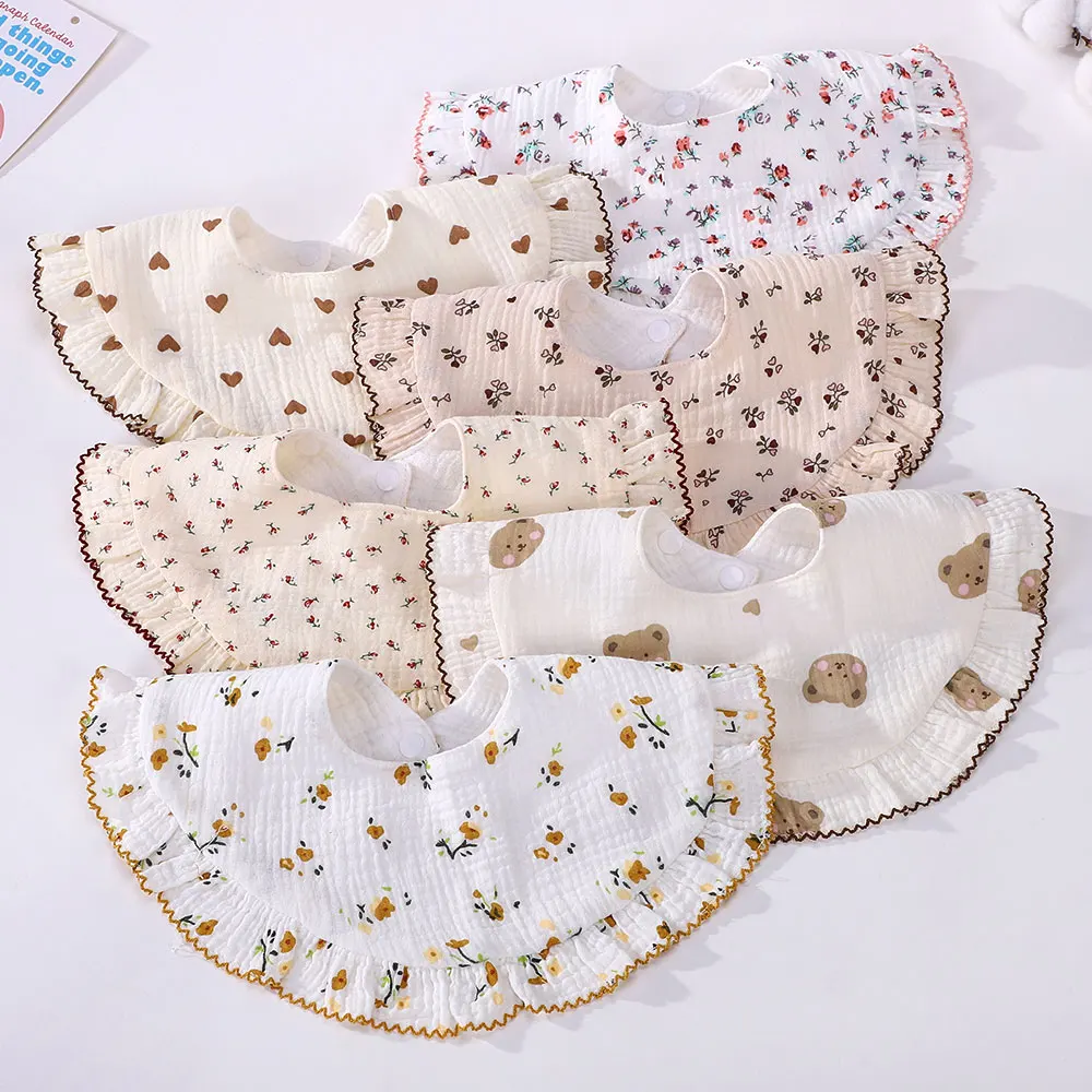 

Ins Style Simple Cotton Baby Bibs Newborn Printing Soft Saliva Towel Infant Boy Girl Feeding Burp Cloth Babe Accessories