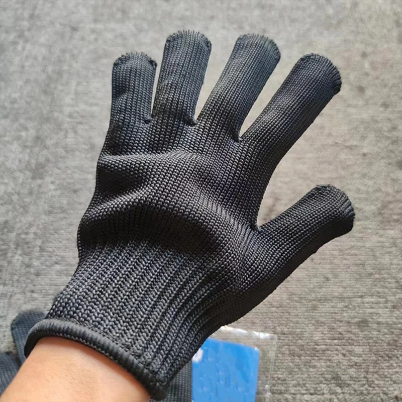 1Pair Black Steel Wire Metal Mesh Gloves Anti Cutting Wear Working Gloves Garden Gloves