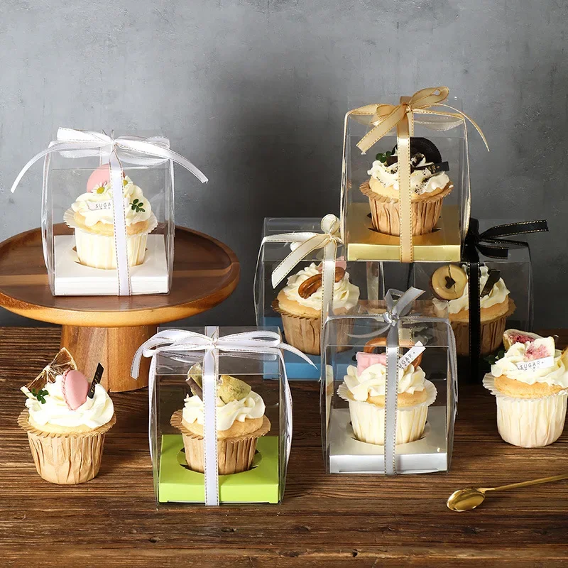 

20 piece transparent single grain paper cup small cake box muffin cup pudding wood bran cup dessert packing box
