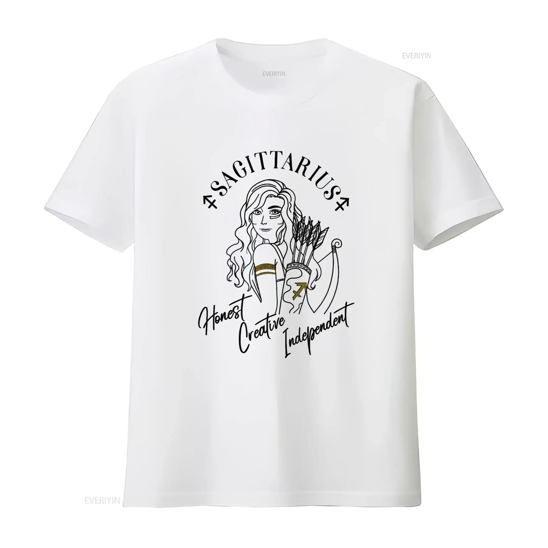 Sagittarius Woman Zodiac for Traits T Shirt vintage Washed homme Soft graphic Versatile Casual streetwear Unisex Stylish
