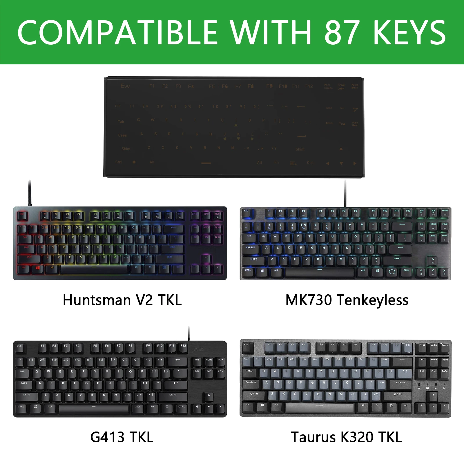 Imagem -02 - Geekria Tenkeyless Tkl Teclado Capa contra Poeira Capa de Teclado Acrílico para 80 Compacto 87 Teclas de Computador Mecânico para Jogos sem Fio