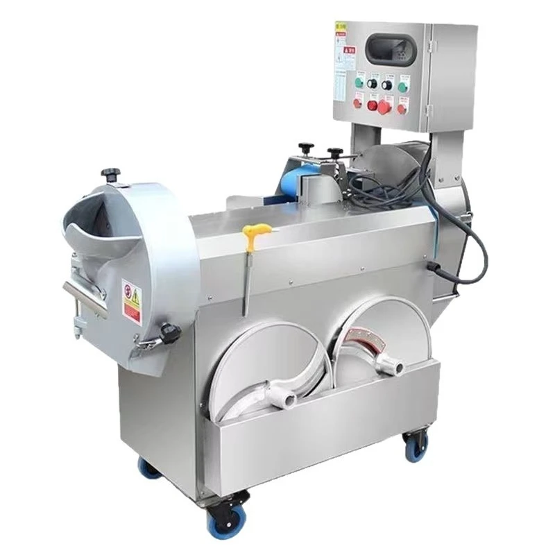 Commercial Fully Automatic Double Head Vegetable Cutter, Variable Frequency, Multi-function Slice Shred for Canteen Factory