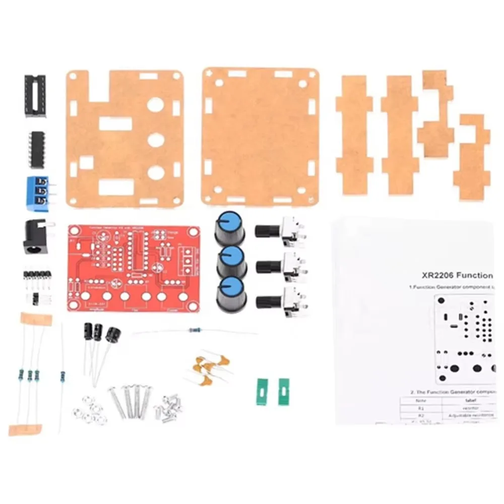 XR2206 High Precision Function Signal Generator DIY Kit Sine/Triangle/Square Output 1Hz-1MHz Adjustable Frequency