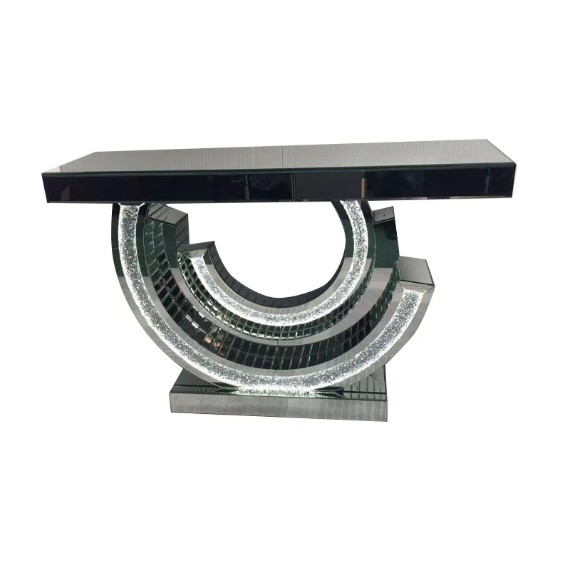 

LED light luxury entrance cabinet with lamp Modern simple furniture Mirror decoration partition Entry entrance table Living room