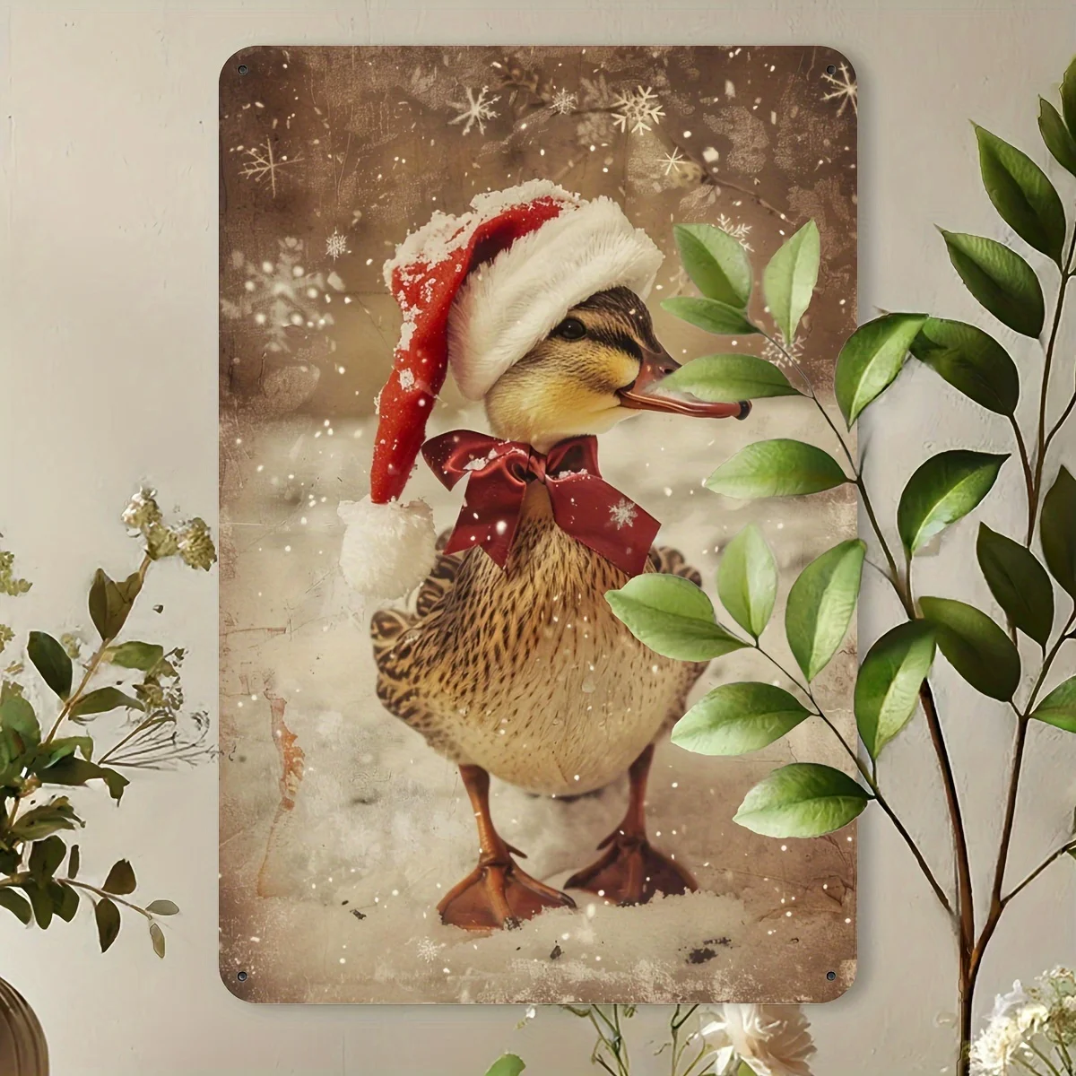Duck Vintage Metal Sign, Indoor Outdoor Decorative Hanging Painting, Wall Room Residence Bedroom Restaurant Bar Cafe