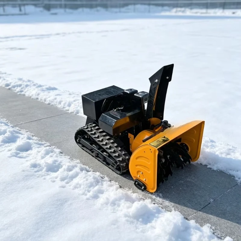 Gas Electric Hybrid Remote Control Snow Blower Tracked Self Propelled Snow Thrower Powerful Engine Snow Removal Machine