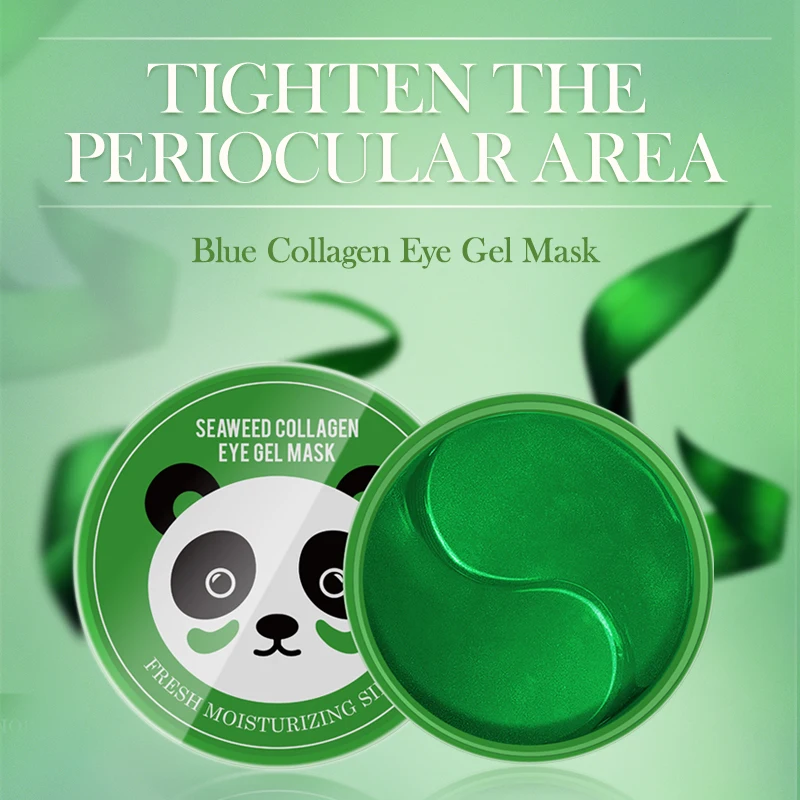 60PCs Seaweed Collagen Gel Eye Mask Patch Moisturizing Soothing Replenishing Anti-Wrinkles Fade Dark Circles Relieve Fatigue