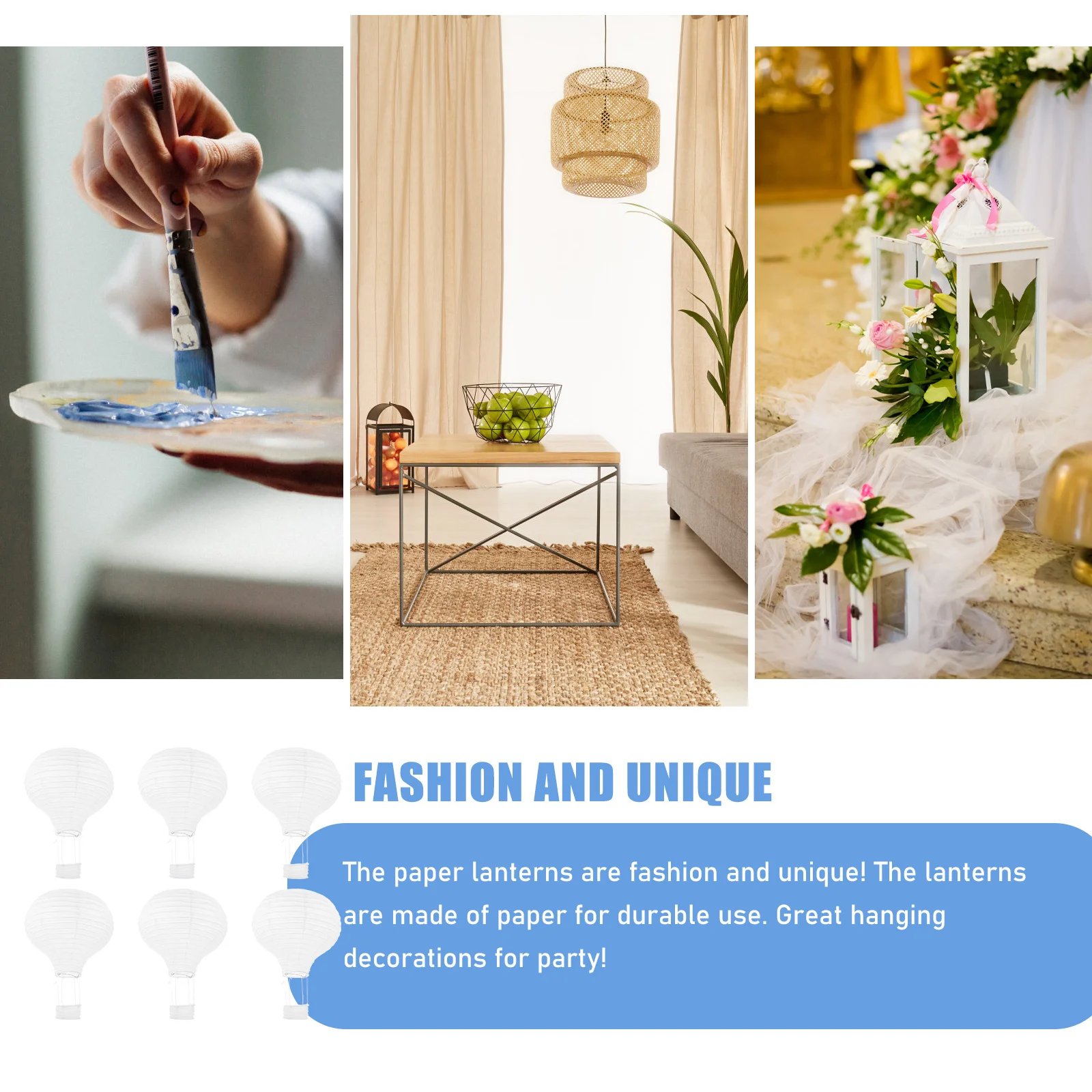 

6pcs Air Paper Decorative Hanging LED Festival Decorative DIY Ornament Table Lighting