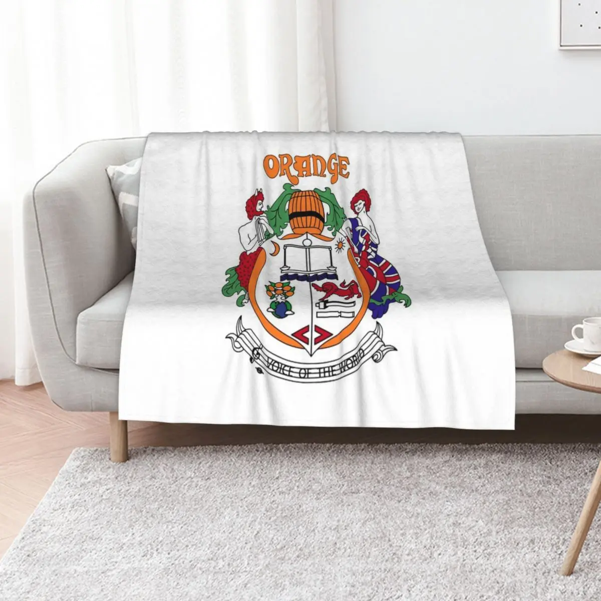 Orange Amps Vintage Crest Throw Blanket Cute anime Retros bed plaid Soft Beds Bed Fashionable Blankets