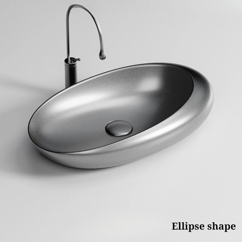 

Ceramic Bathroom Sink Household Special-shaped Creative Thickened Countertop Smooth Washbasin Modern Bathroom Accessories