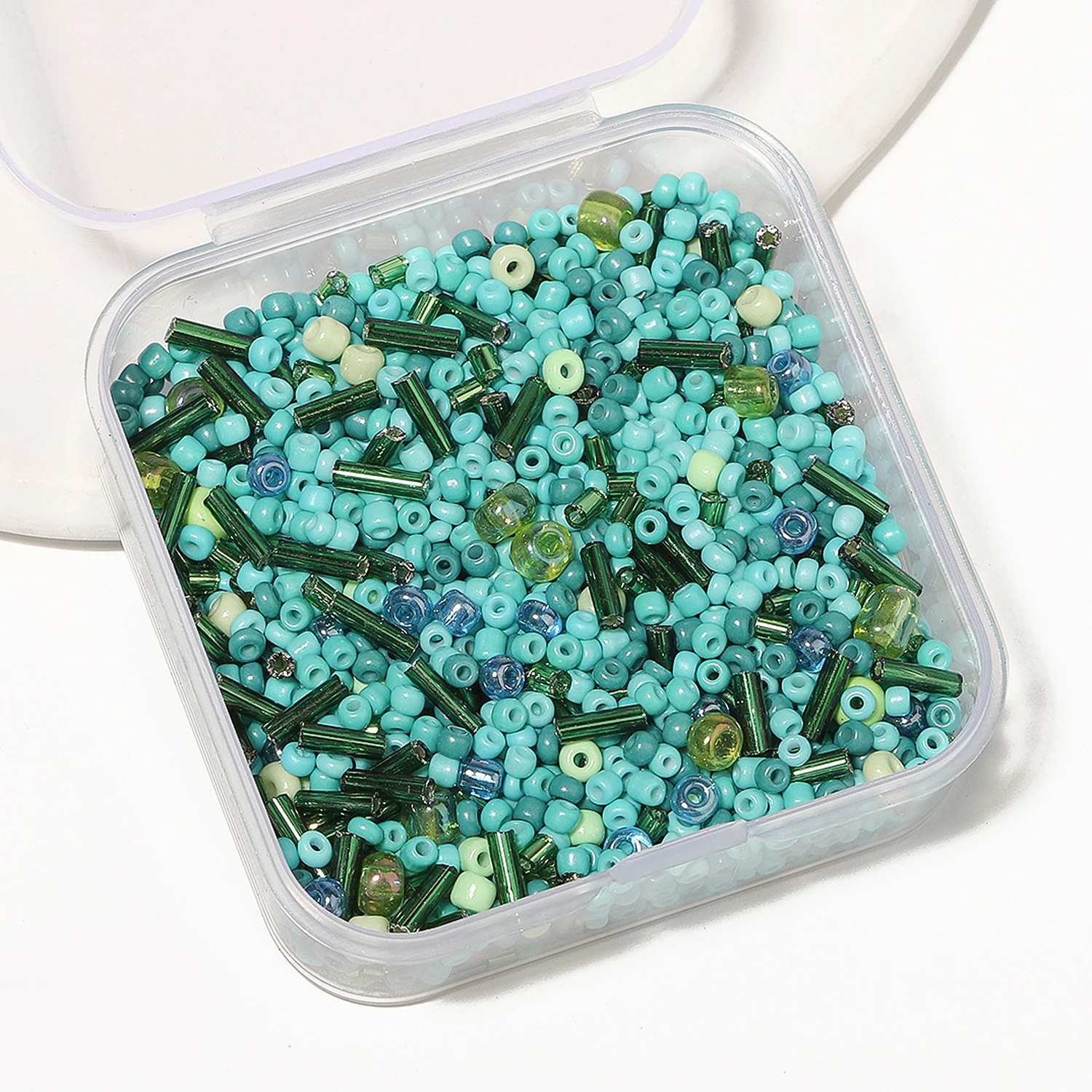 700Pcs/box Cyan Color Japanese Seed Beads Mixed Delica Round Glass Beads Multi-shapes Twist Bugle Tube For Clothing Accessory