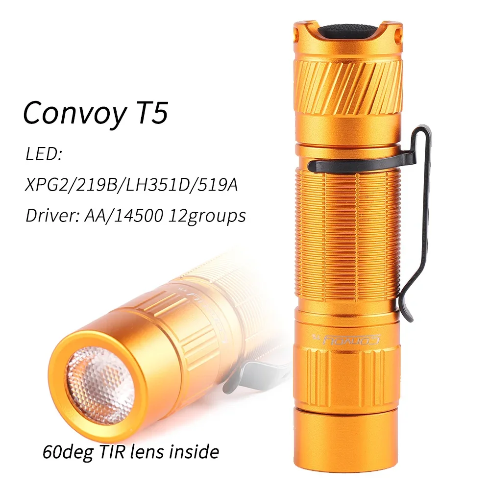 Convoy T5 Led Flashlight high CRI for AA/14500 Mini Flash Light Torch 12groups Camping Linterna Work Lamp Fishing