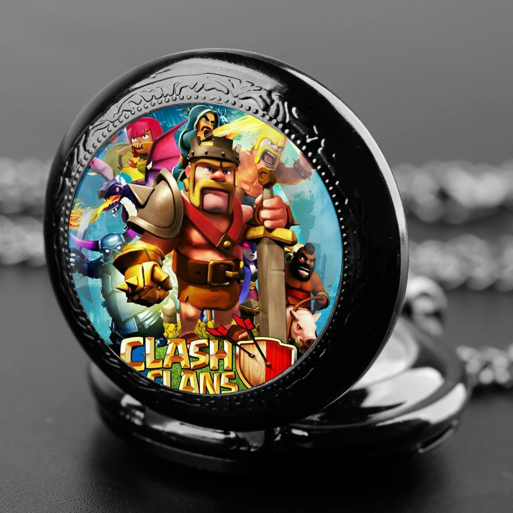 Cartoon Game Vintage Quartz Pocket Chain Watch Necklace Watches For Men Kids Birthday Unique Gifts Mens Pocket Watches