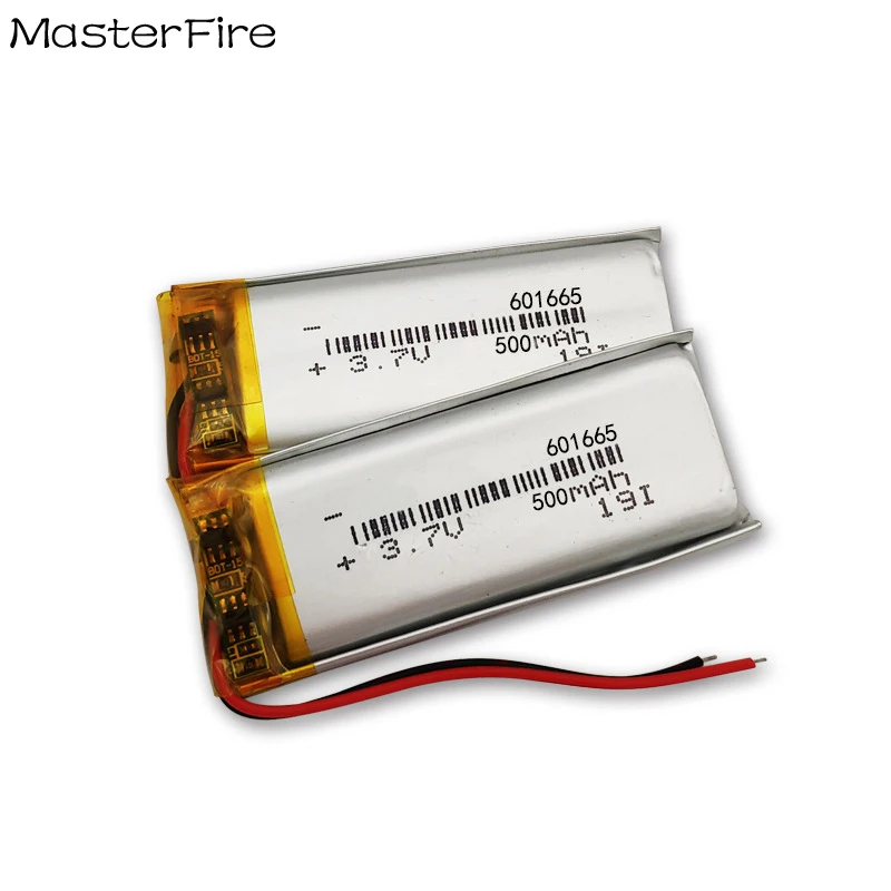 3.7 فولت 500 مللي أمبير بطارية ليثيوم بوليمر قابلة للشحن 601665 لقلم مسجل صوتي لعبة إلكترونية بطاريات إضاءة LED للهاتف المحمول