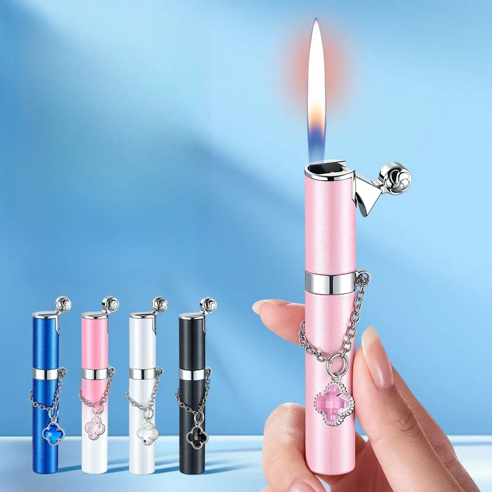 2026 New Round Machine Inflatable Open Flame Lighter, Mini and Exquisite, A Thoughtful Gift for Your Girlfriend