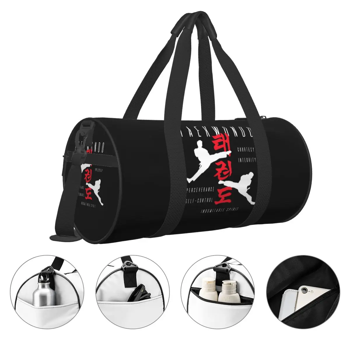 Bolsa de viaje de Taekwondo para artes marciales, bolsas deportivas grandes, bolsa de gimnasio personalizada portátil para hombres, bolsa de Fitness gráfica de Yoga