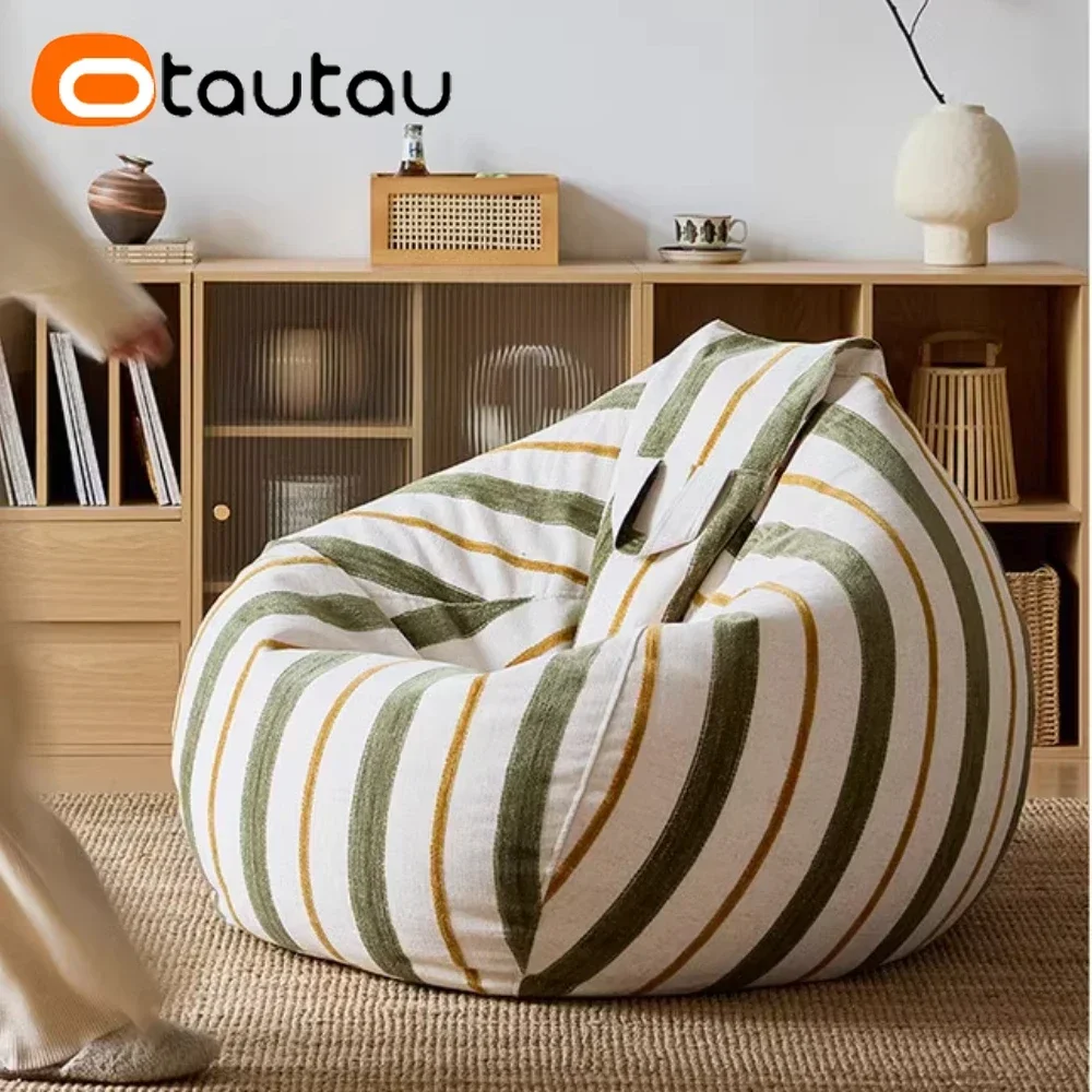 OTAUTAU Quality Cotton Linen Bean Bag Cover DD165【No Filler Inside! You Need To Buy Filler By Yourself !】 view 2