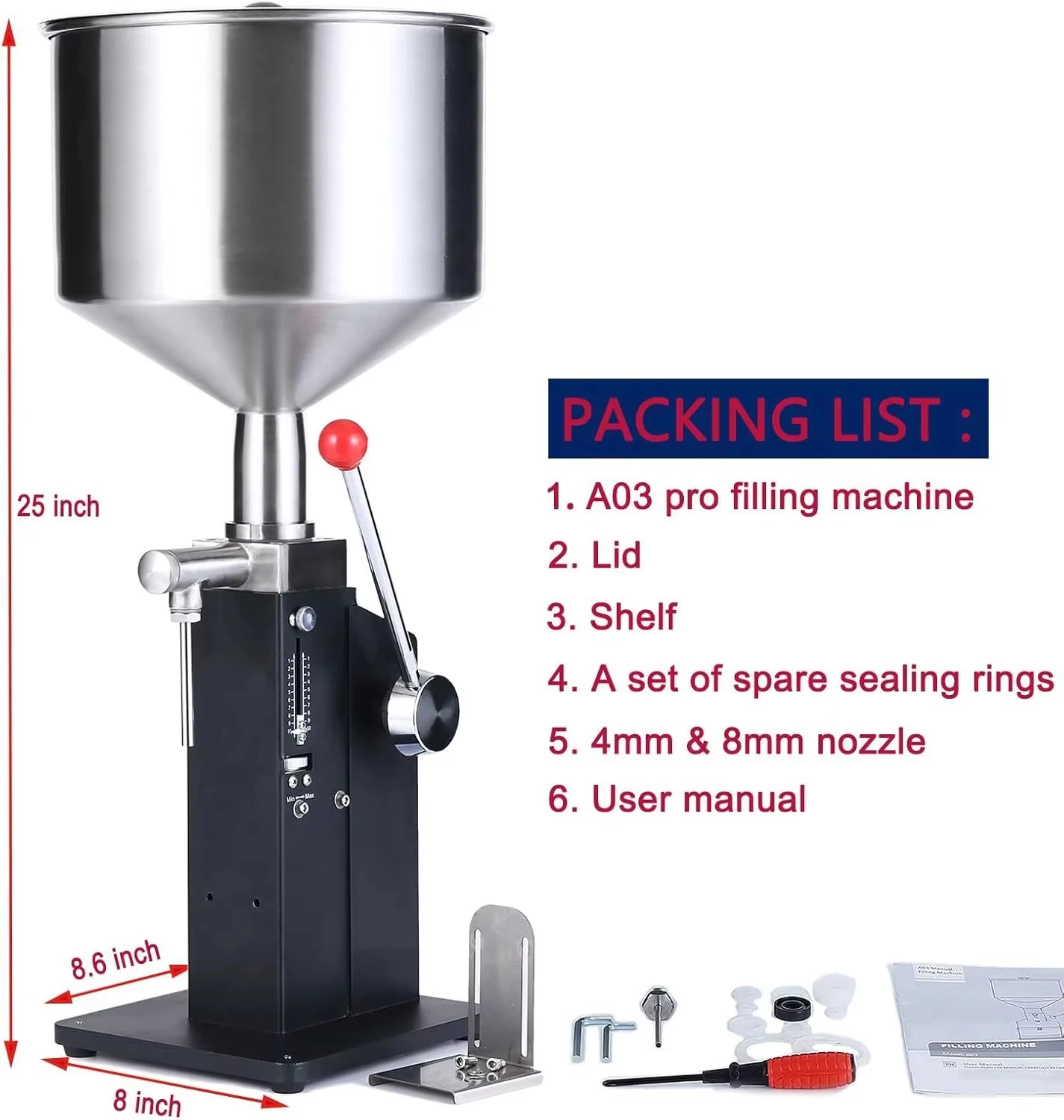 

A03 Manual Filling Machine for Cosmetic Honey Cream Yogurt Jar Bottle Paste Filling Machine