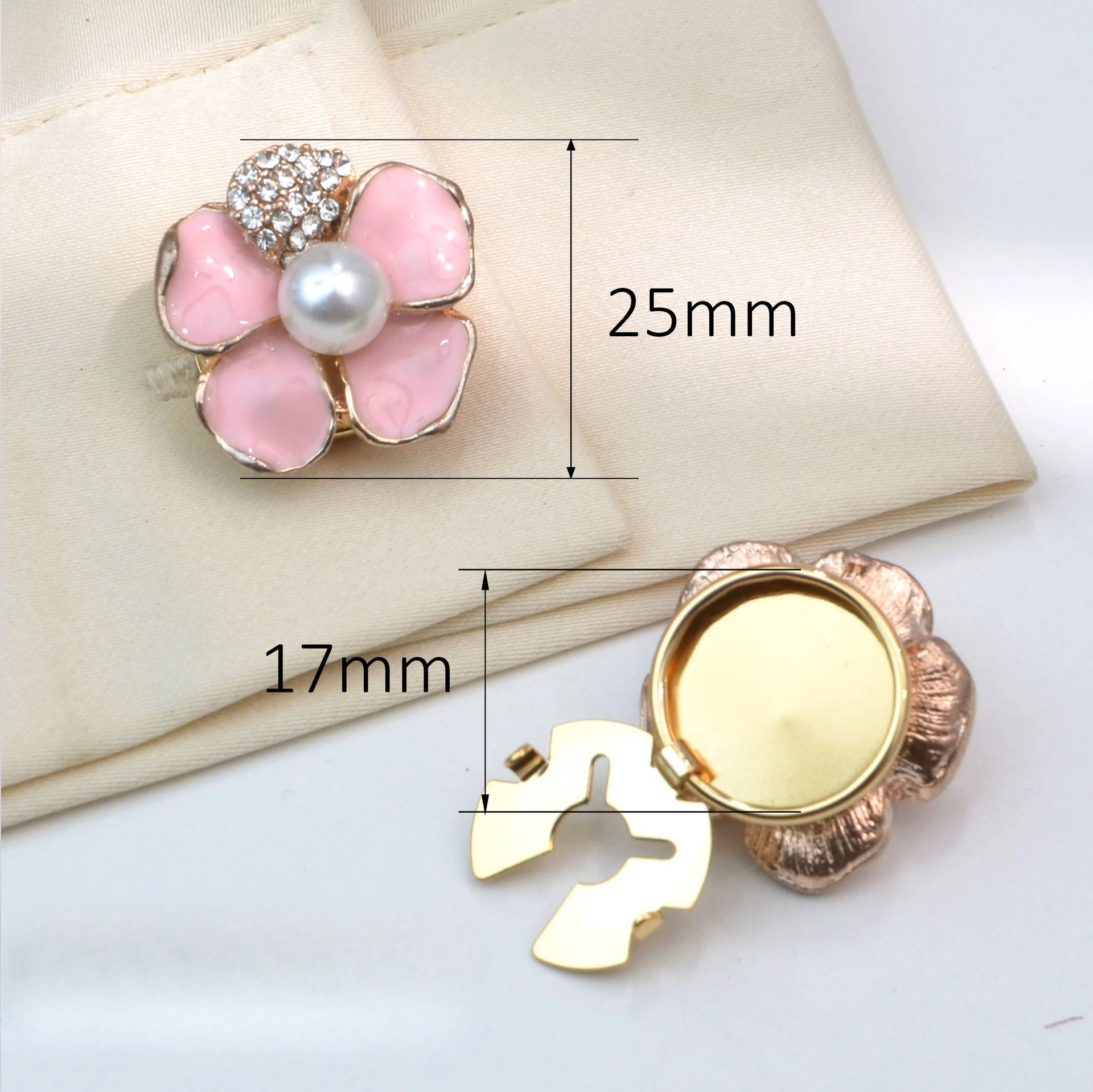Retro Pink Enamel Pearl Cufflinks Retro Elegant Fashion Cufflinks and Accessories Banquet Party Dress Shirt Cufflinks
