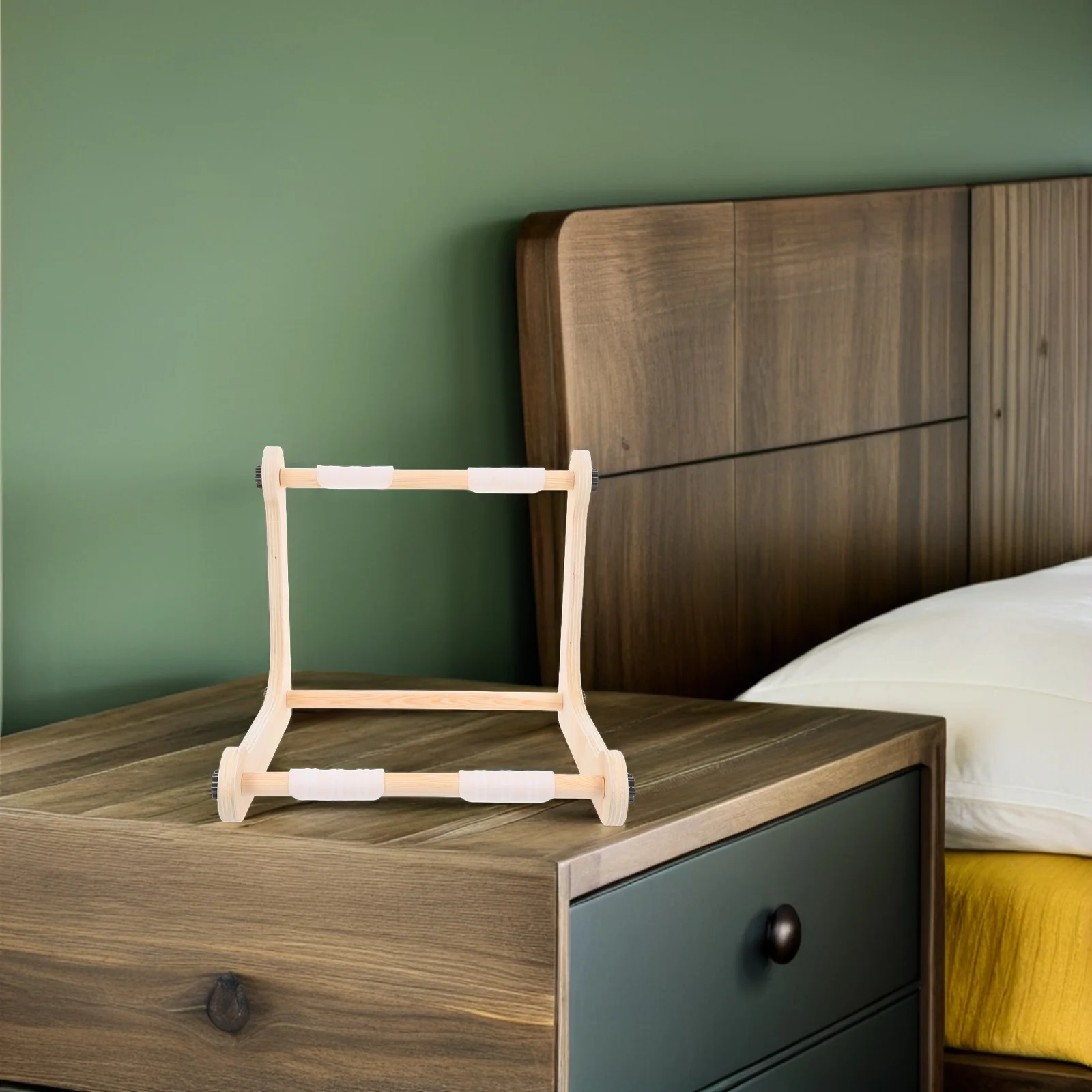 

Adjustable Wood Embroidery Hoop Stand Lap Tabletop Cross Stitch Frame Hands-Free Needlework Holder Stable Solid Wooden Craft