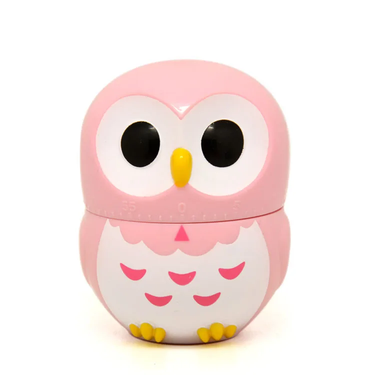 Cartoon Owl Timer Kitchen Cooking Oven Mechanical Timer Easy Operate Baking Helper Home Decoration for Children and Adults