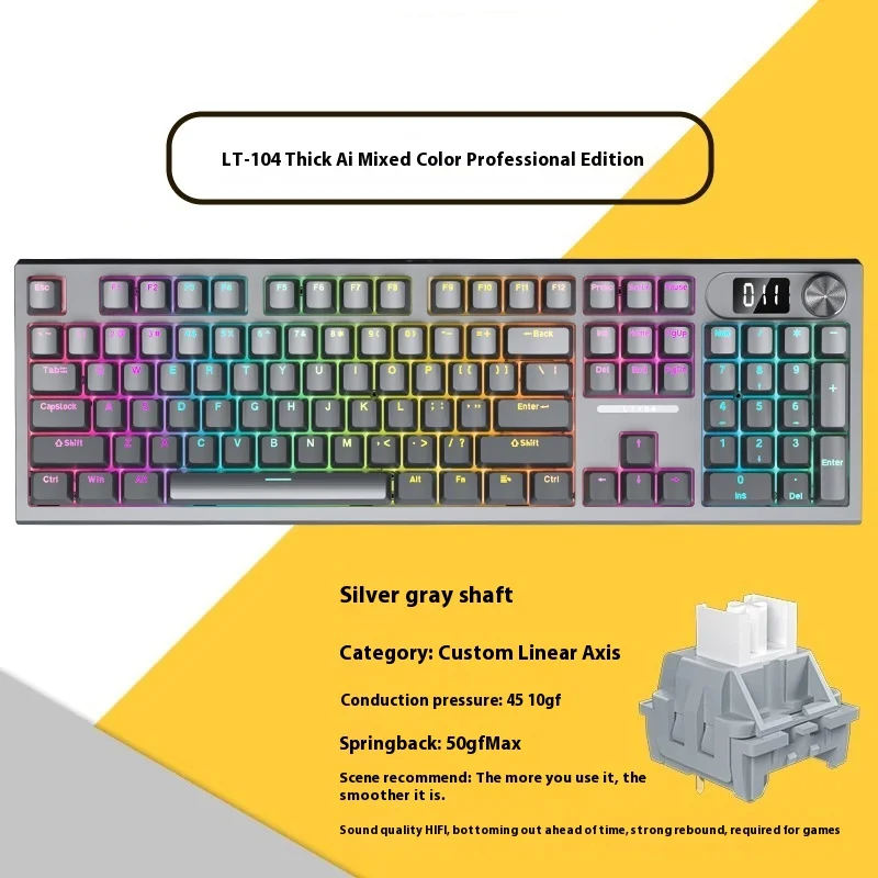 

LANGTU Lt104 Custom Mechanical Keyboard Game Office Keyboard And Mouse Set Of Wired Digital Screen Multi-Scene General