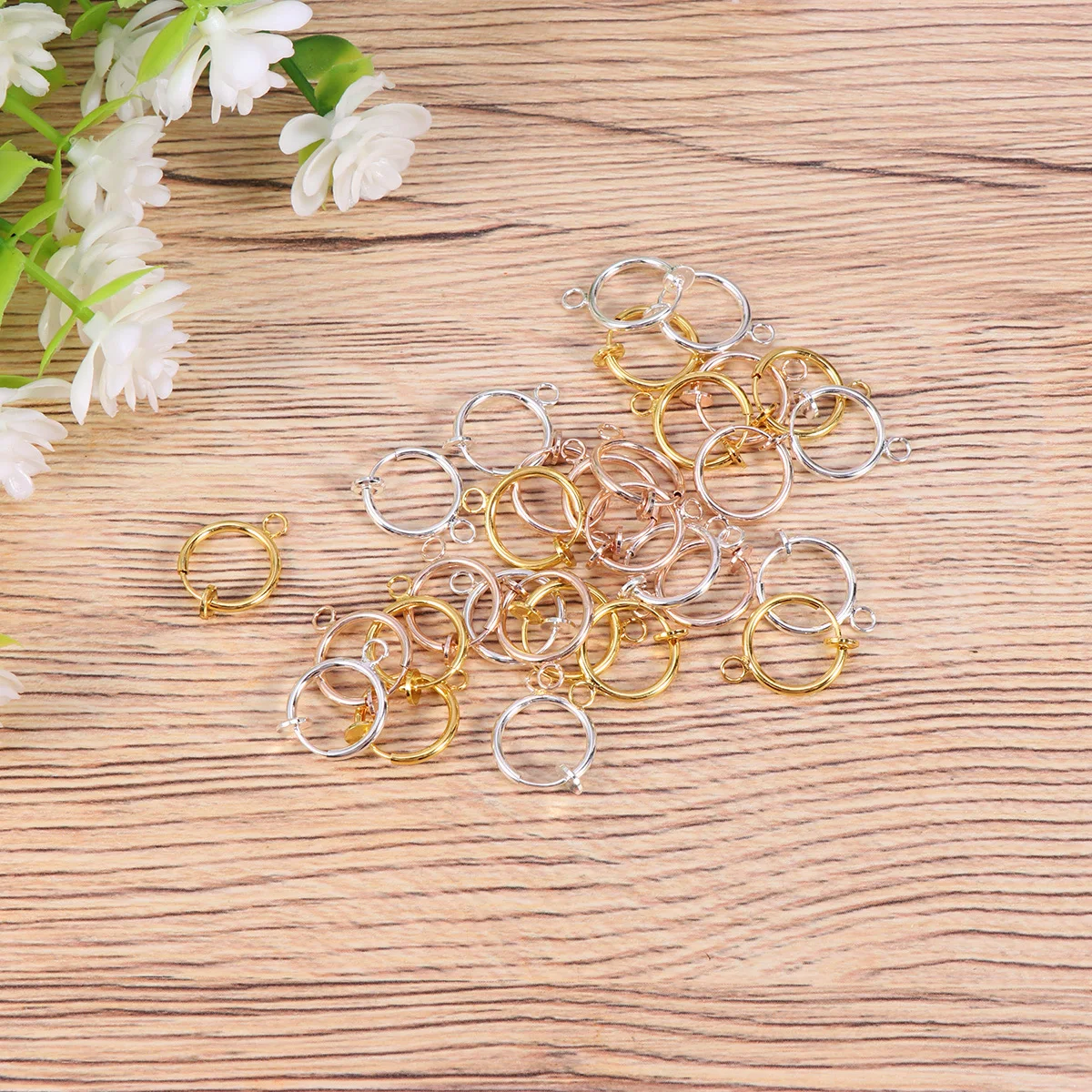 

30pcs Ear Clips Accessories For Non Piercing Earrings Diy Jewelry Making Tools Golden Silver Rose Gold No Hole Ear Hook For