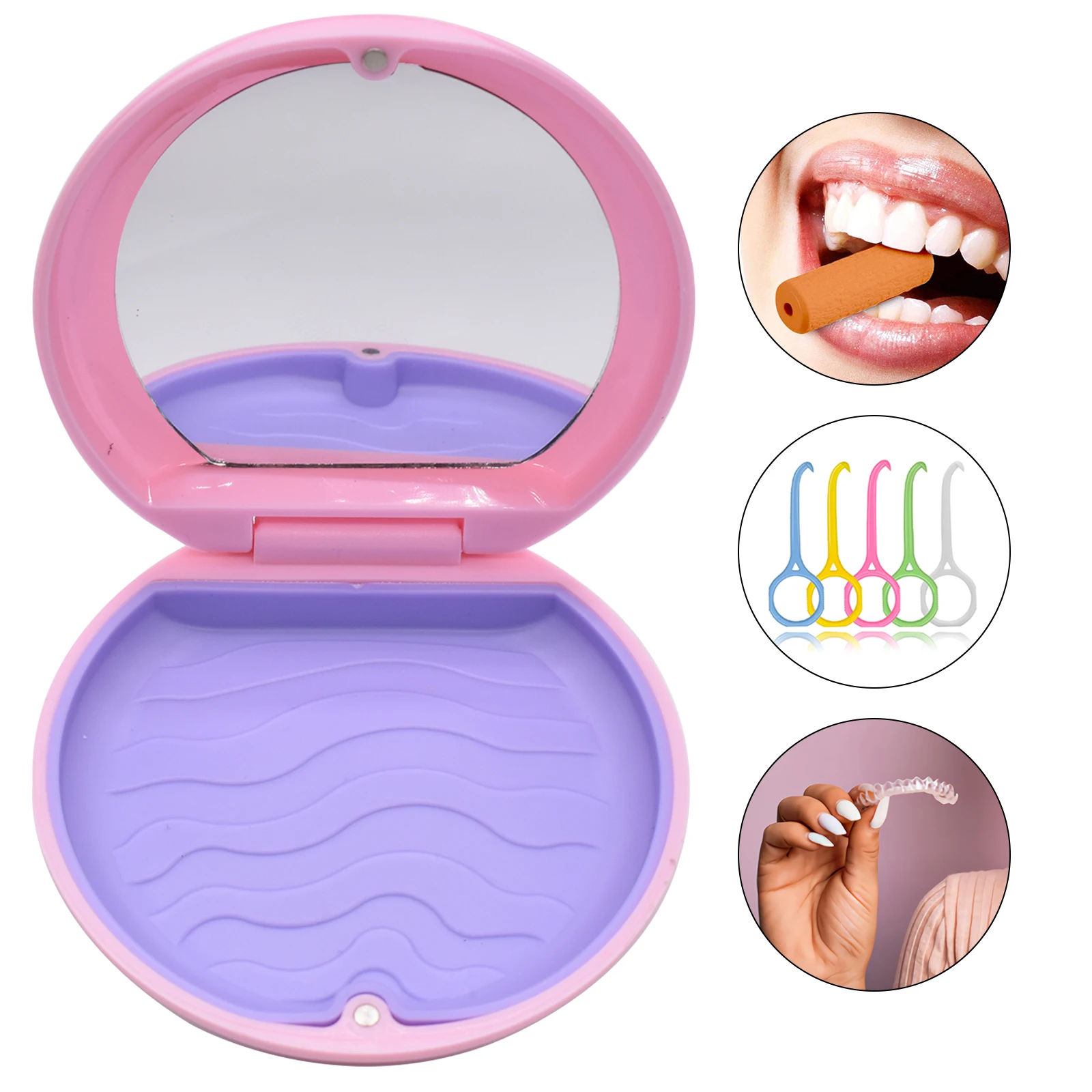 6 Colors Fake Teeth Orthodontic Case Dental Retainer Mouth Guard Denture Storage Plastic Box Oral Hygiene Supplies Organizer