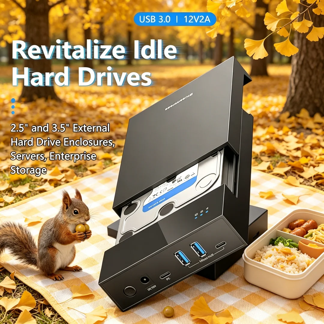 Power Tools Microsoft - 耐久性のあるアークエイン2.5/3.5インチHDD/SSDエンクロージャー、USB3.0ハブ対応、18TB対応、TYPE-C to SATAアダプター、工具不要、12V電源付きHDDケース
