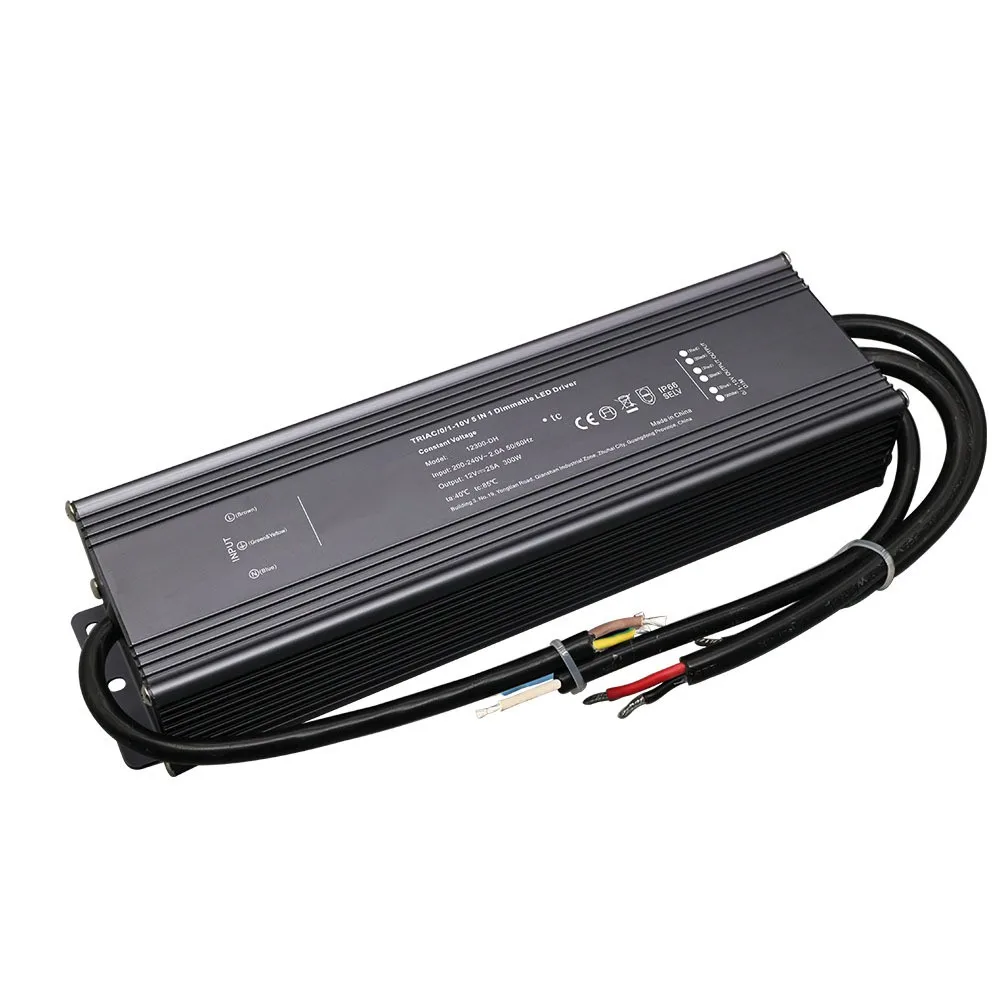 0-10V 5in1 Lighting Transformers 0-100% Dimming LED Driver Power Supply 60W 100W 150W 200W 300W 360W Outdoor Waterproof IP20IP66