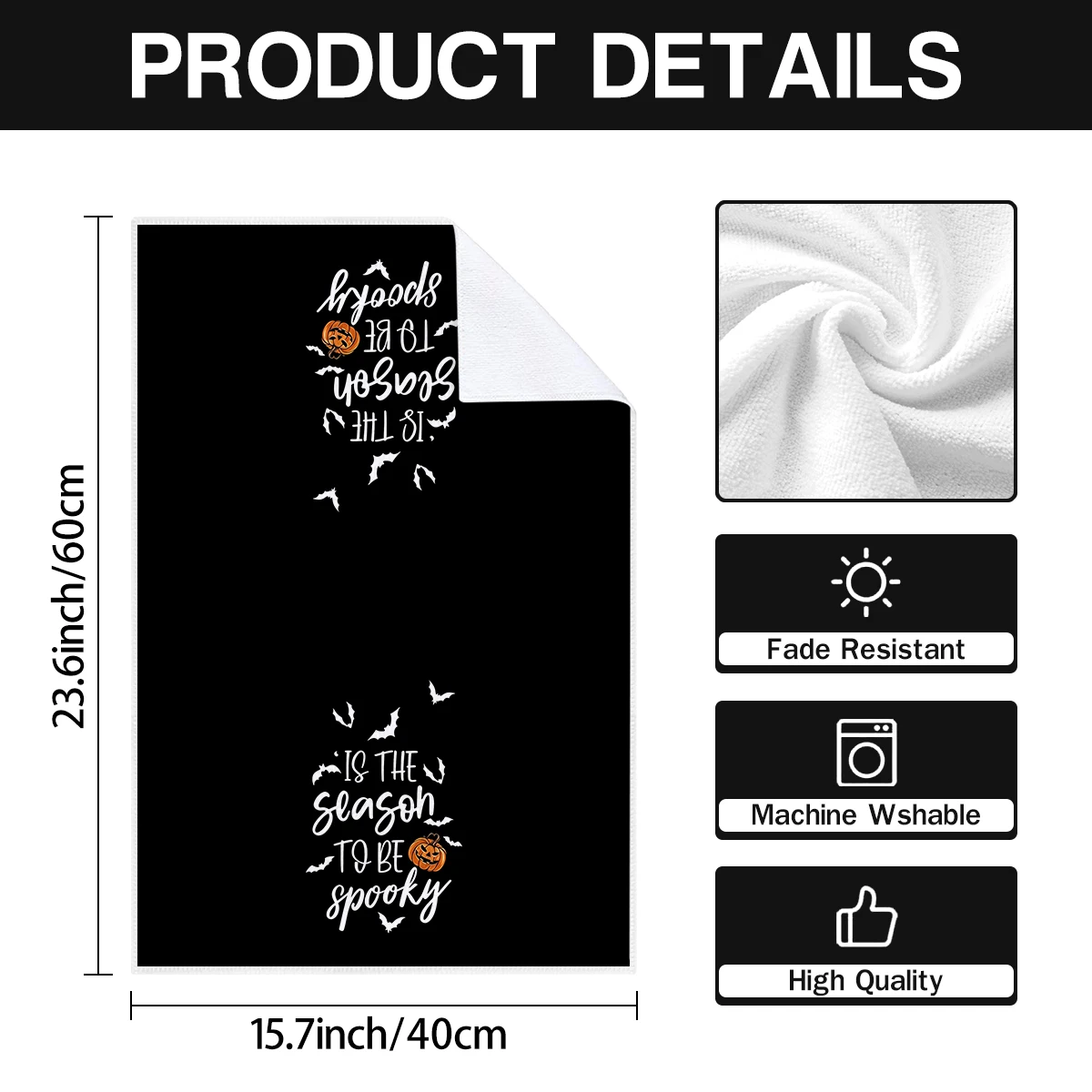 2pcs Halloween themed kitchen towels, ghost, pumpkin, letter printed pattern towel set, absorbent, quick drying kitchen towels,