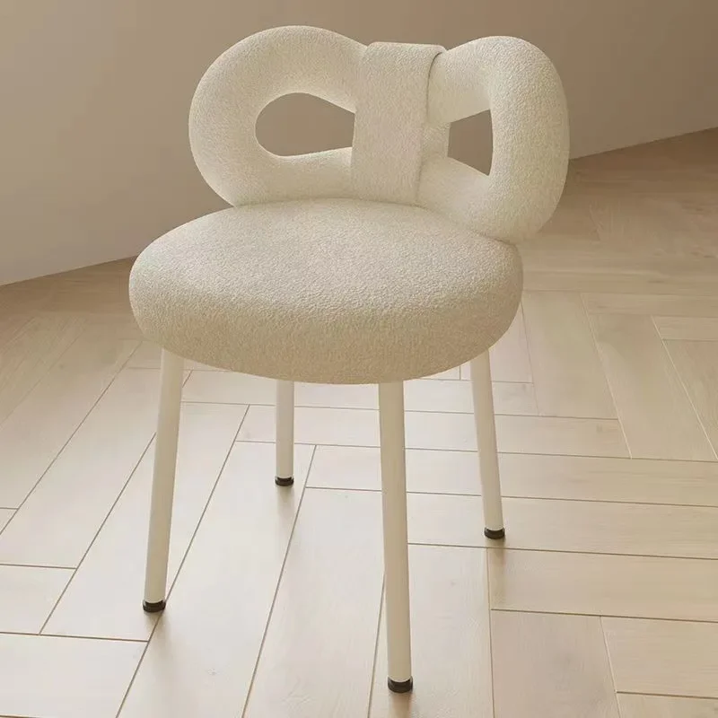 Chaise de vanité en velours avec dossier, banc en forme d\'arc, tabouret de chambre à coucher, chaise de salon de manucure, tabouret de bureau à